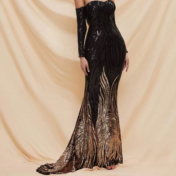 Dresses & Skirts - Gown | NWT Gorgeous Sequin Ball Gown w/ Tail
